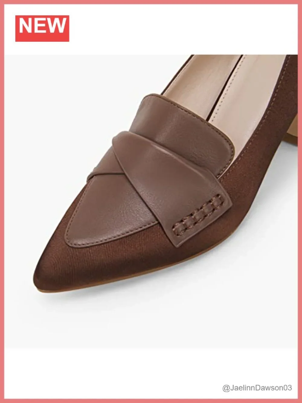 Women's Chunky Block Low Heel Pumps Stitching Retro Work Office Dress Shoes